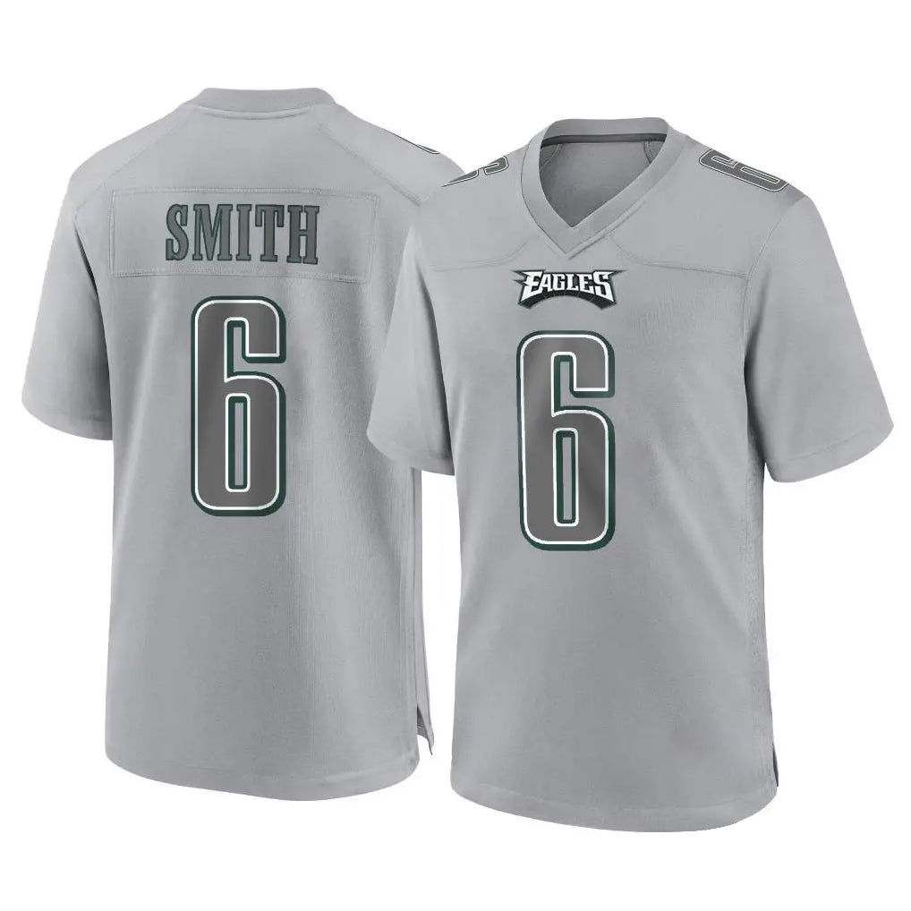 P.Eagles #6 DeVonta Smith Player Gray Atmosphere Fashion Home Game Odoa Stitched Jerseys