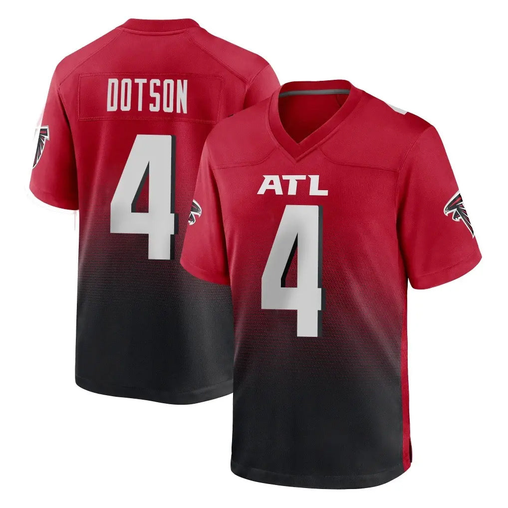 A.Falcons #4 Jahan Dotson Player Red Home Game Odoa Stitched Jerseys
