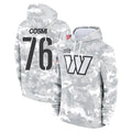 W.Commanders #76 Sam Cosmi Player Arctic Camo Limited Salute to Service Pullover Hoodies Game Odoa Stitched Jerseys
