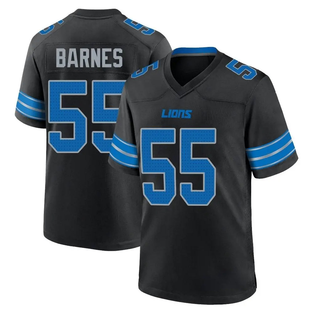 D.Lions #55 Derrick Barnes Player Black Alternate Home Game Odoa Stitched Jerseys
