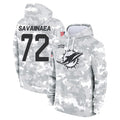 M.Dolphins #72 Jonah Savaiinaea Player Arctic Camo Salute to Service Hoodies Limited Game Odoa Stitched Jerseys