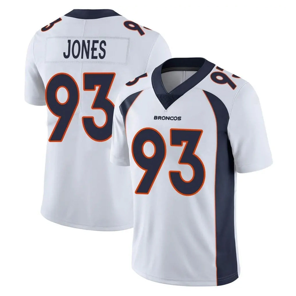 D.Broncos #93 D.J. Jones Player White Vapor Untouchable Limited Home Game Odoa Stitched Jerseys