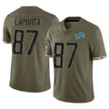 D.Lions #87 Sam LaPorta Player Olive Salute To Service Limited Odoa Stitched Jerseys