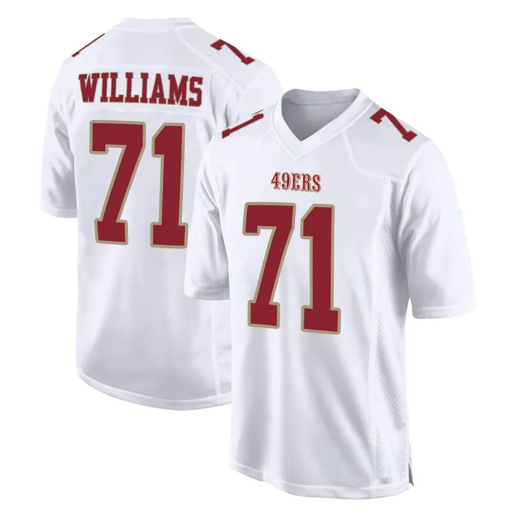 SF.49ers #71 Trent Williams Player White Fashion Home Game Odoa Stitched Jerseys