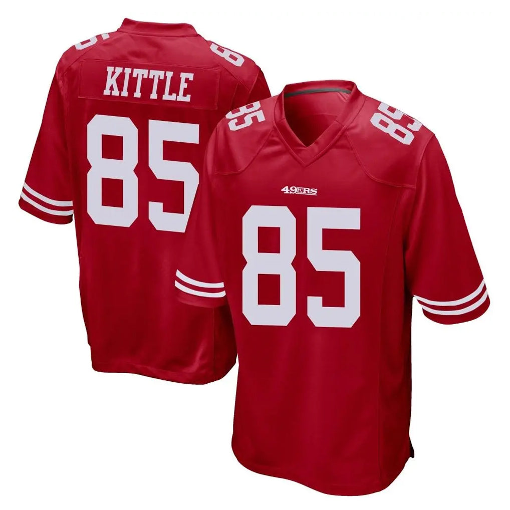 SF.49ers #85 George Kittle Player Red Home Game Odoa Stitched Jerseys