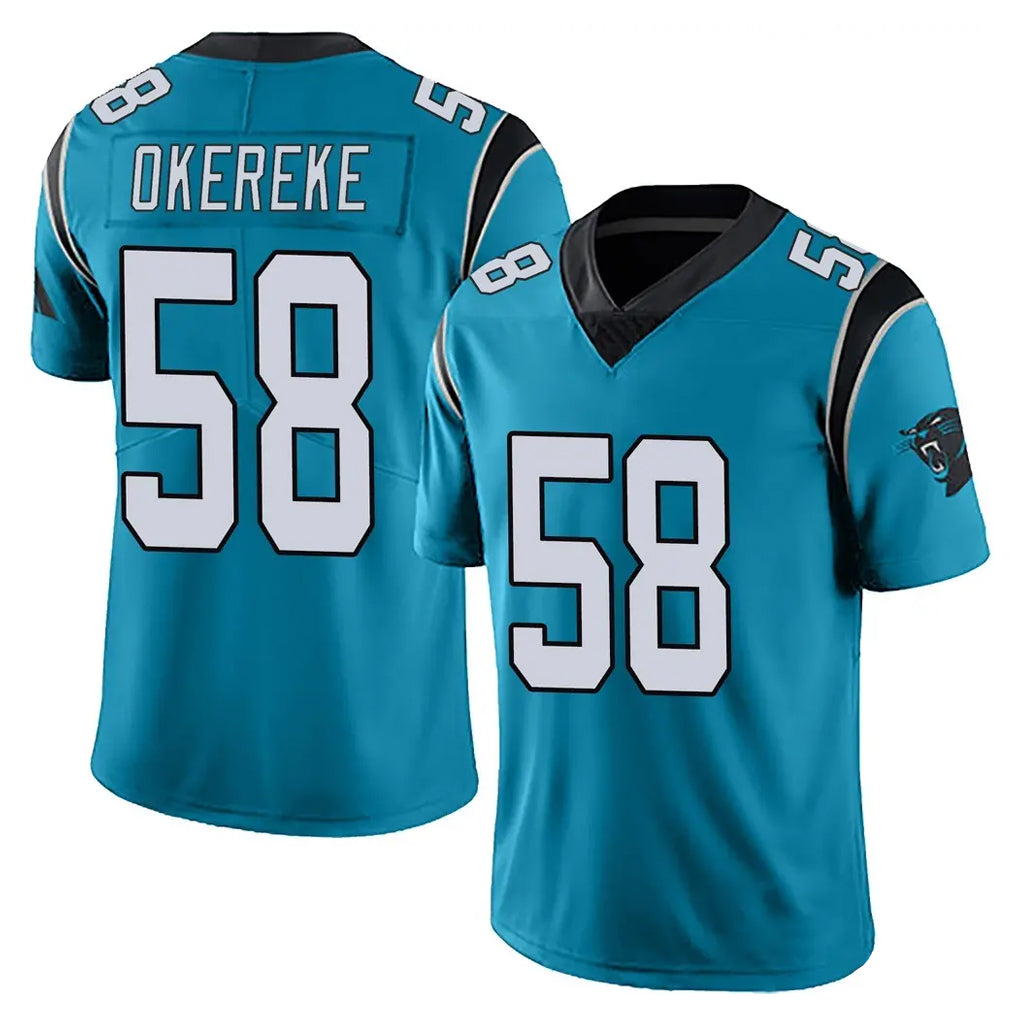 C.Panthers #58 Bobby Okereke Player Blue Vapor Untouchable Limited Game Odoa Stitched Jerseys