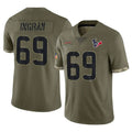 H.Texans #69 Ed Ingram Player Olive Salute To Service Limited Odoa Stitched Jerseys