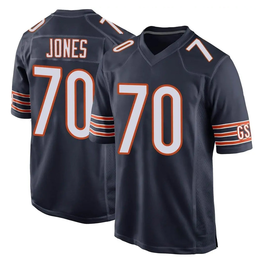 C.Bears #70 Braxton Jones Player Navy Home Game Odoa Stitched Jerseys