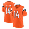D.Broncos #14 Courtland Sutton Player Orange Home Game Odoa Stitched Jerseys