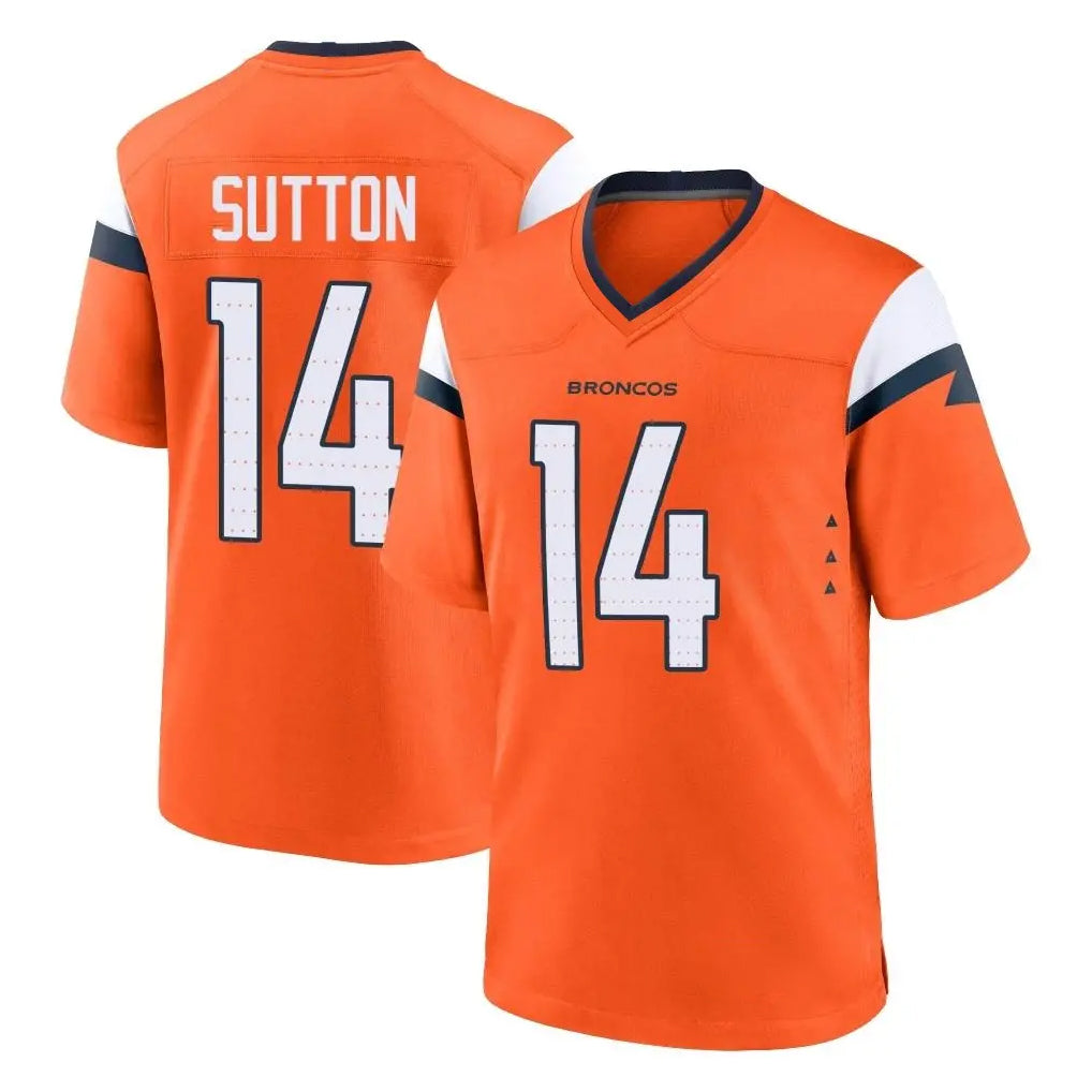 D.Broncos #14 Courtland Sutton Player Orange Home Game Odoa Stitched Jerseys