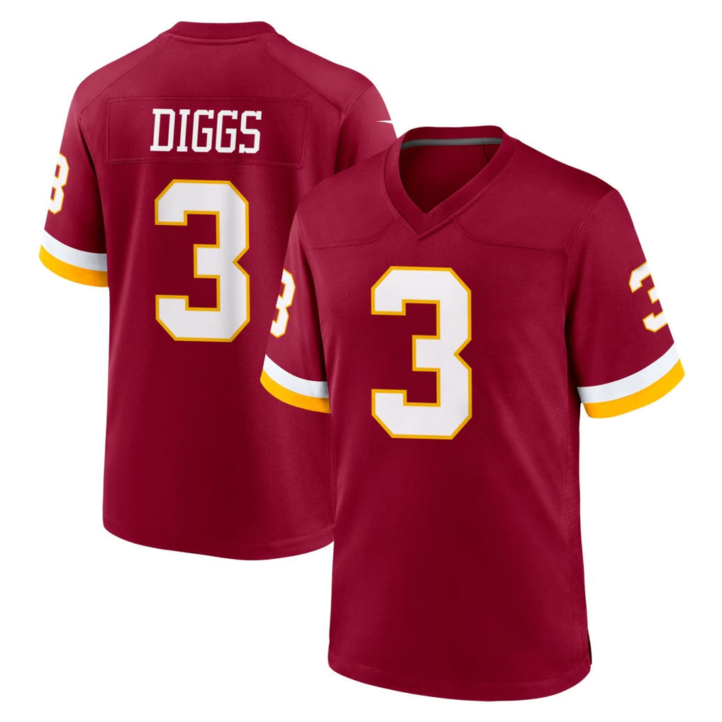 W.Commanders #3 Stefon Diggs Player Burgundy Game Home Odoa Stitched Jerseys