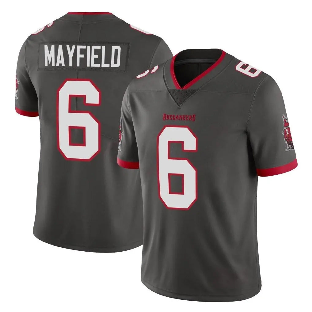 TB.Buccaneers #6 Baker Mayfield Player Pewter Limited Alternate Vapor Home Game Odoa Stitched Jerseys