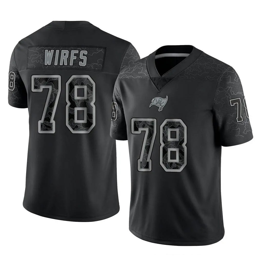 TB.Buccaneers #78 Tristan Wirfs Player Black Reflective Limited Home Game Odoa Stitched Jerseys