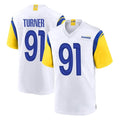 LA.Rams #91 Kobie Turner Player White Home Game Odoa Stitched Jerseys
