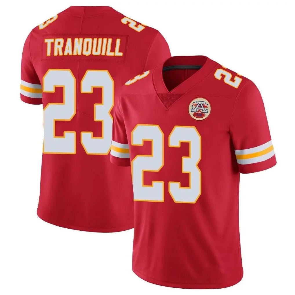 KC.Chiefs #23 Drue Tranquill Player Red Limited Vapor Untouchable Home Game Odoa Stitched Jerseys