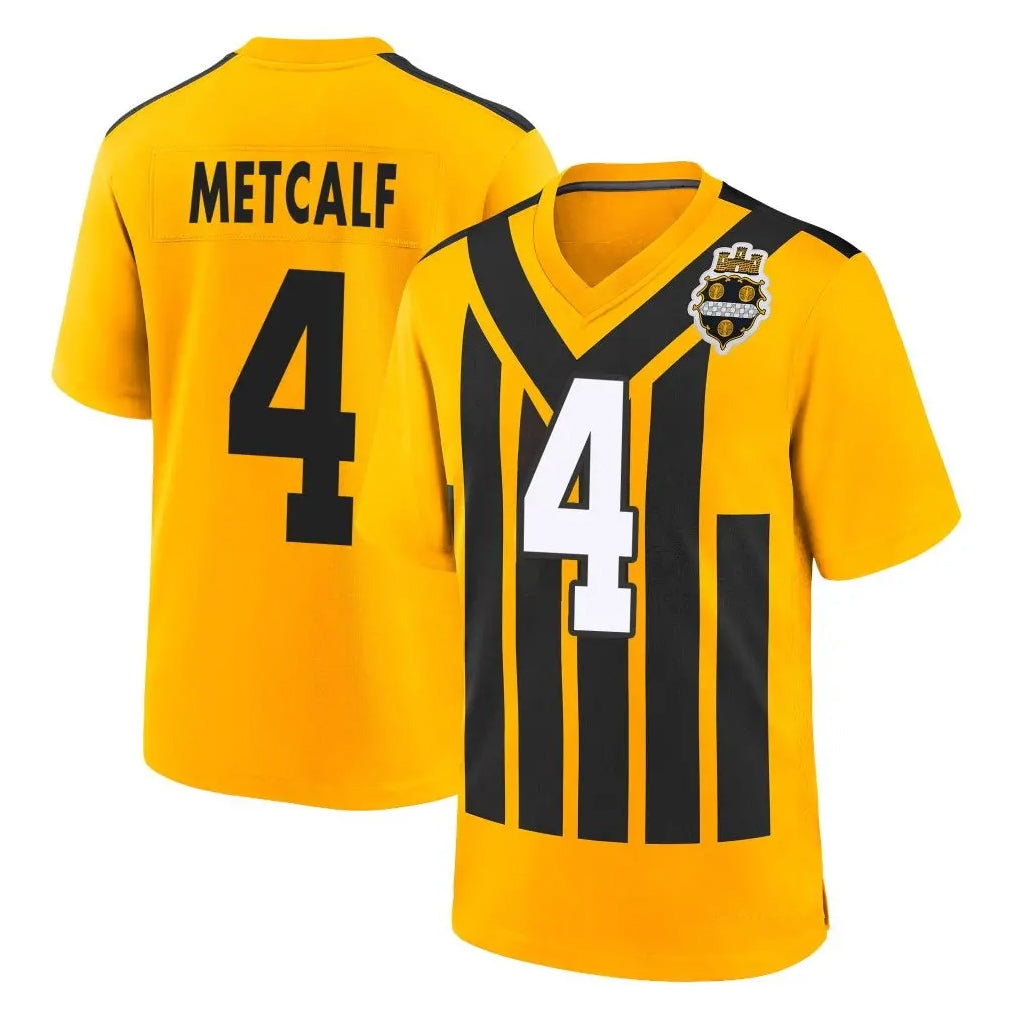 P.Steelers #4 DK Metcalf Player Gold Limited 1933 Throwback Home Game Odoa Stitched Jerseys