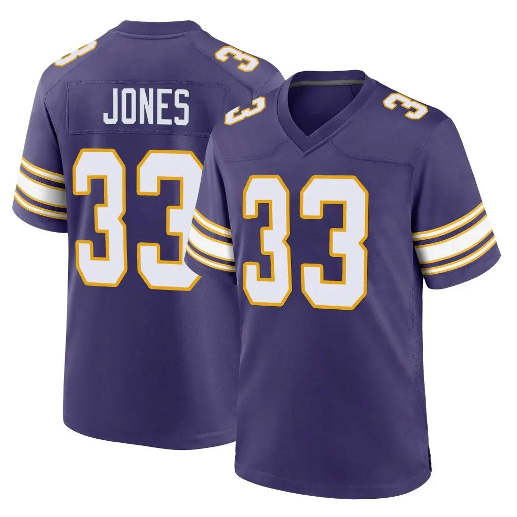 M.Vikings #33 Aaron Jones Sr. Player Purple Classic Home Game Odoa Stitched Jerseys