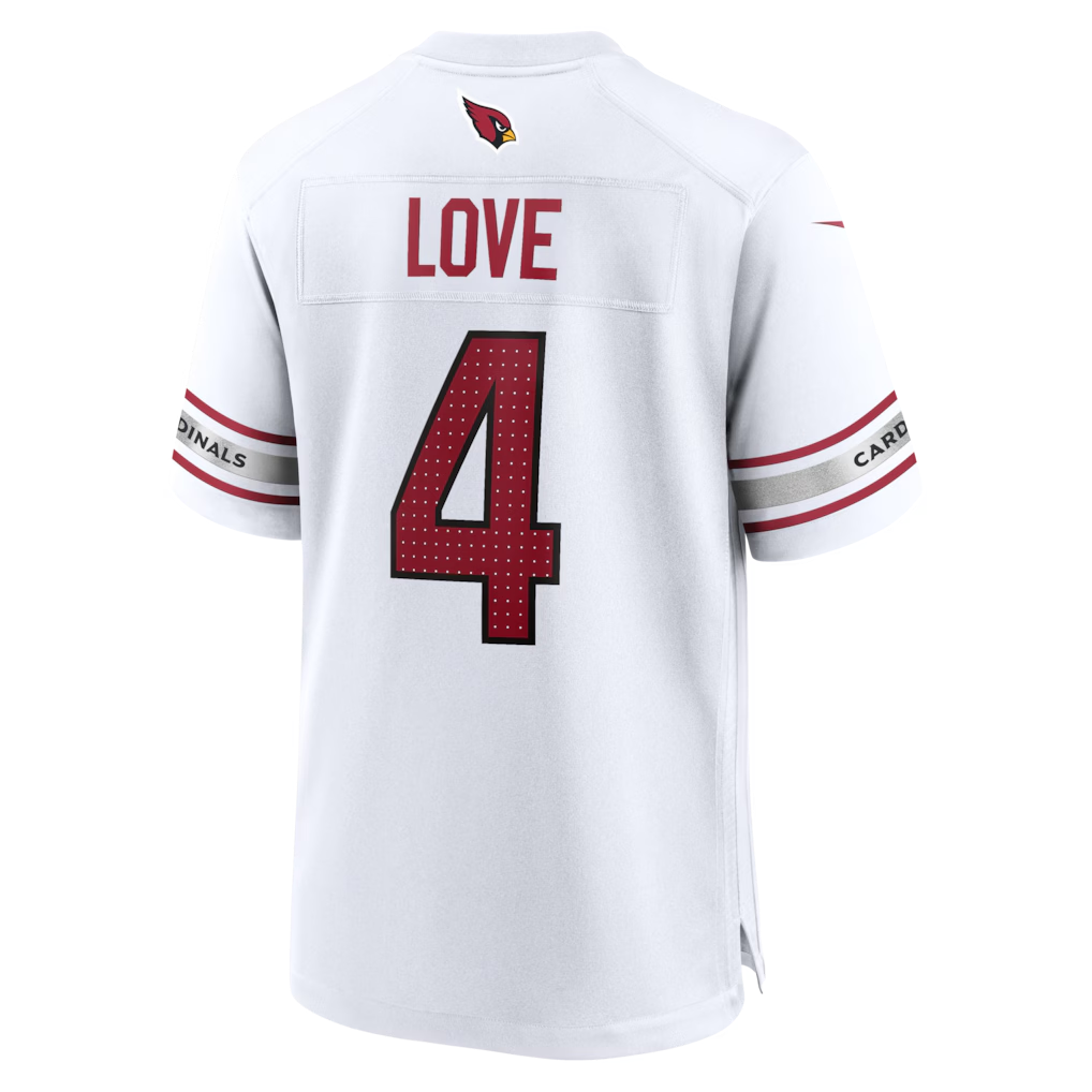 Odoa A.Cardinals #4 Jeremiyah Love White Game Player Stitched Jerseys