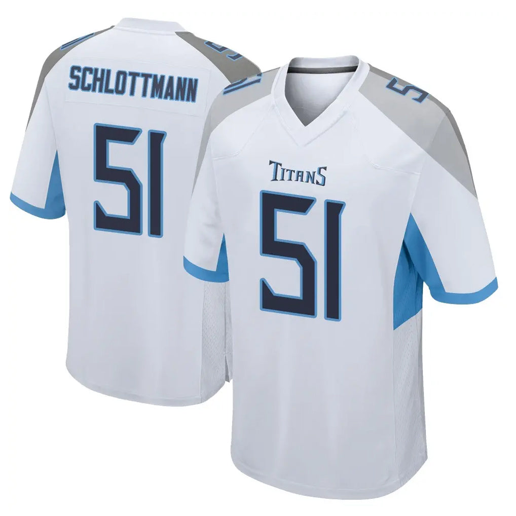 T.Titans #51 Austin Schlottmann Player White Home Game Odoa Stitched Jerseys