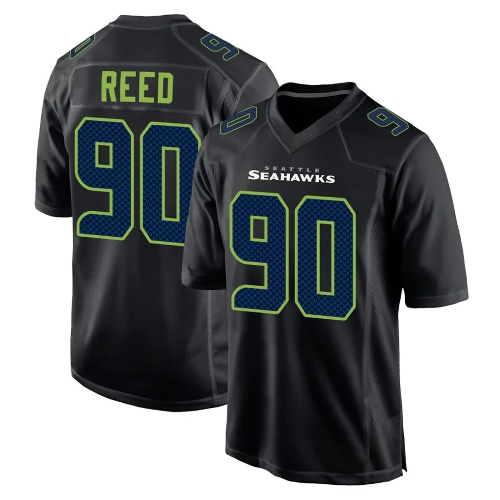 S.Seahawks #90 Jarran Reed Player Black Limited Fashion Home Game Odoa Stitched Jerseys