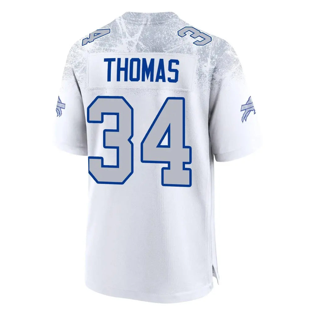 B.Bills #34 Thurman Thomas Player White Rivalries Collection Game Odoa Stitched Jerseys