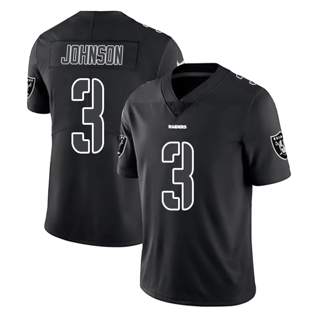 LV.Raiders #3 Taron Johnson Player Black Limited Black Impact Home Game Stitched Jerseys