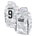 C.Browns #9 Grant Delpit Player Arctic Camo Salute to Service Hoodies Limited Game Odoa Stitched Jerseys