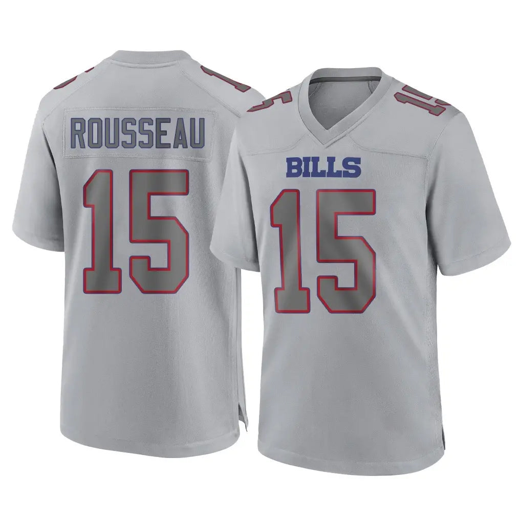 B.Bills #15 Greg Rousseau Player Gray Home Game Odoa Stitched Jerseys