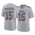 B.Bills #15 Greg Rousseau Player Gray Home Game Odoa Stitched Jerseys