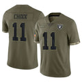 LV.Raiders #11 Jeremy Chinn Player Olive Salute To Service Limited Odoa Stitched Jerseys