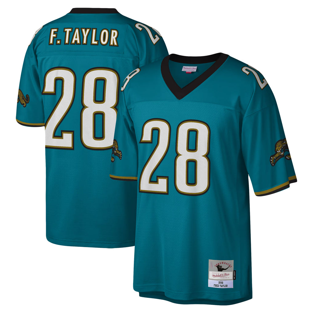 J.Jaguars #28 Fred Taylor?Player Teal Mitchell & Ness Legacy Home Game Odoa Stitched Jerseys