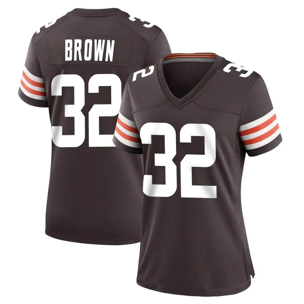 C.Browns #32 Jim Brown Player Brown Home Game Odoa Stitched Jerseys