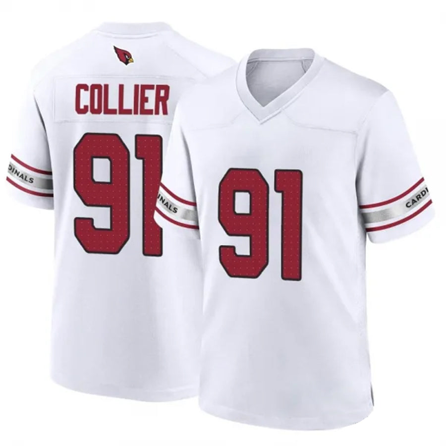A.Cardinals #91 L.J. Collier Player White Game Home Odoa Stitched Jerseys