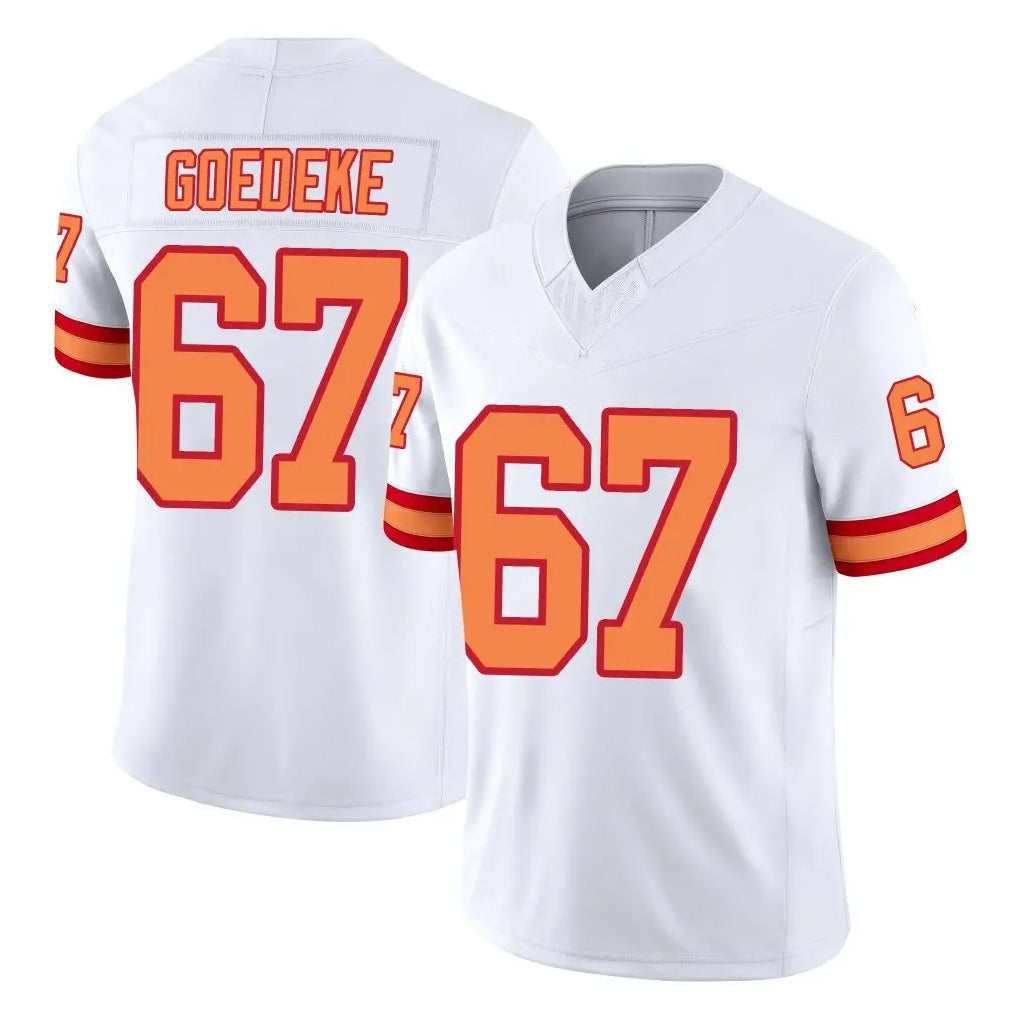 TB.Buccaneers #67 Luke Goedeke Player White Limited '76 Vapor F.U.S.E. Home Game Odoa Stitched Jerseys