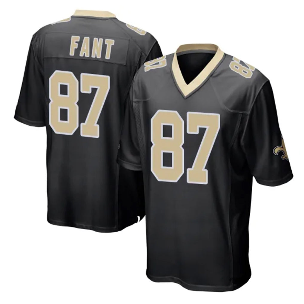 NO.Saints #87 Noah Fant Player Black Home Game Odoa Stitched Jerseys