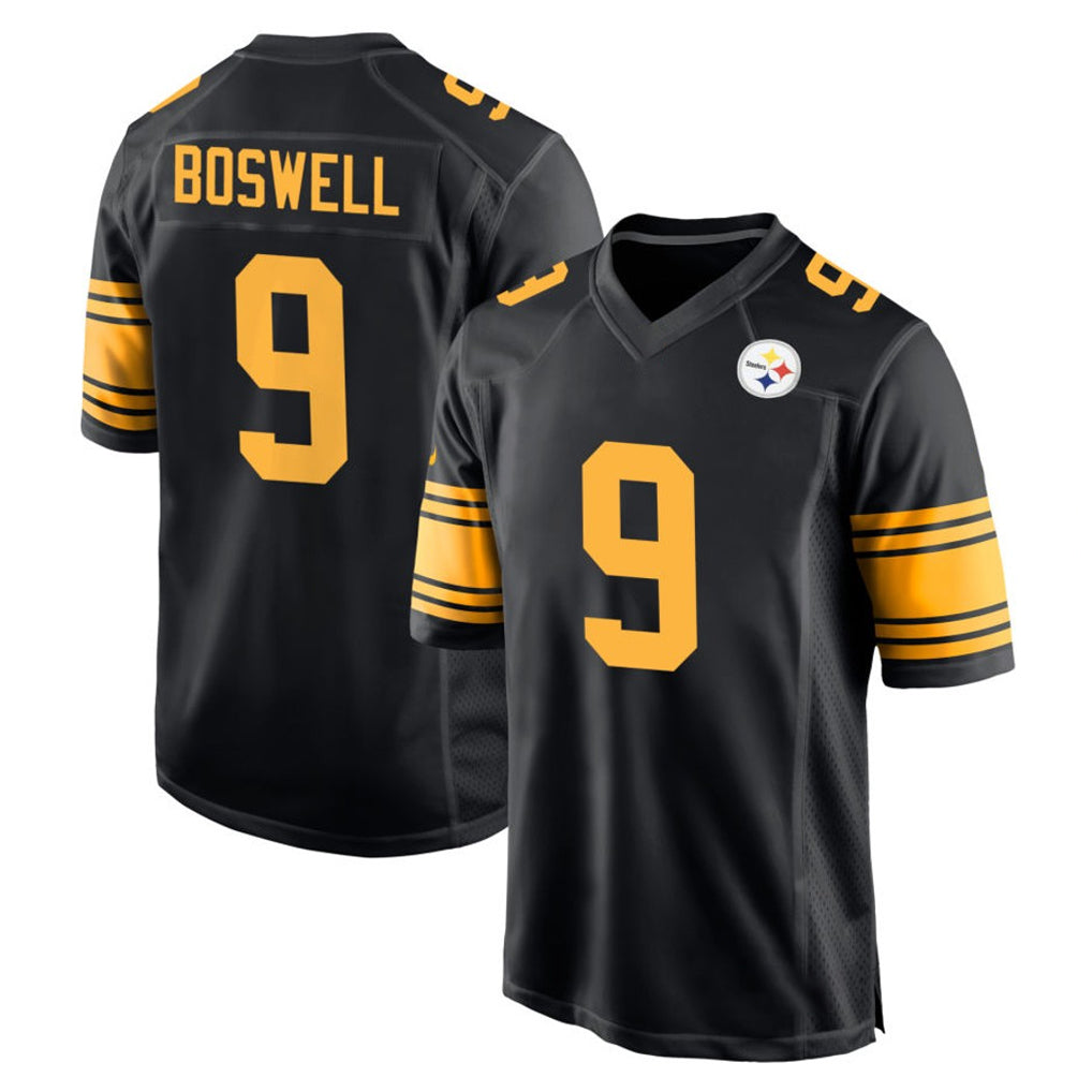 P.Steelers #9 Chris Boswell Player Black Color Rush Home Game Odoa Stitched Jerseys