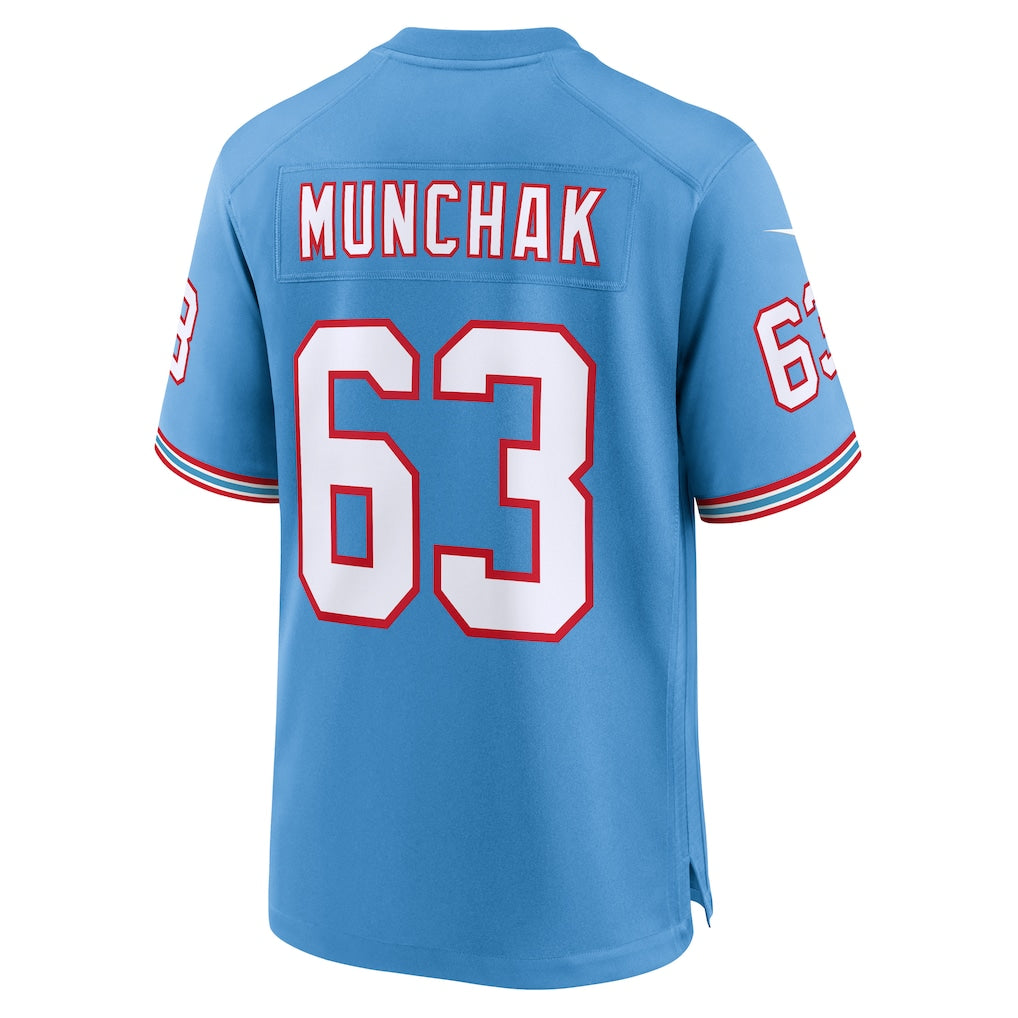 Odoa T.Titans #63 Mike Munchak Light Blue Retired Player Alternate Game Jersey