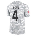 A.Cardinals #4 Jeremiyah Love Player Camo Salute to Service Limited Home Odoa Stitched Jerseys