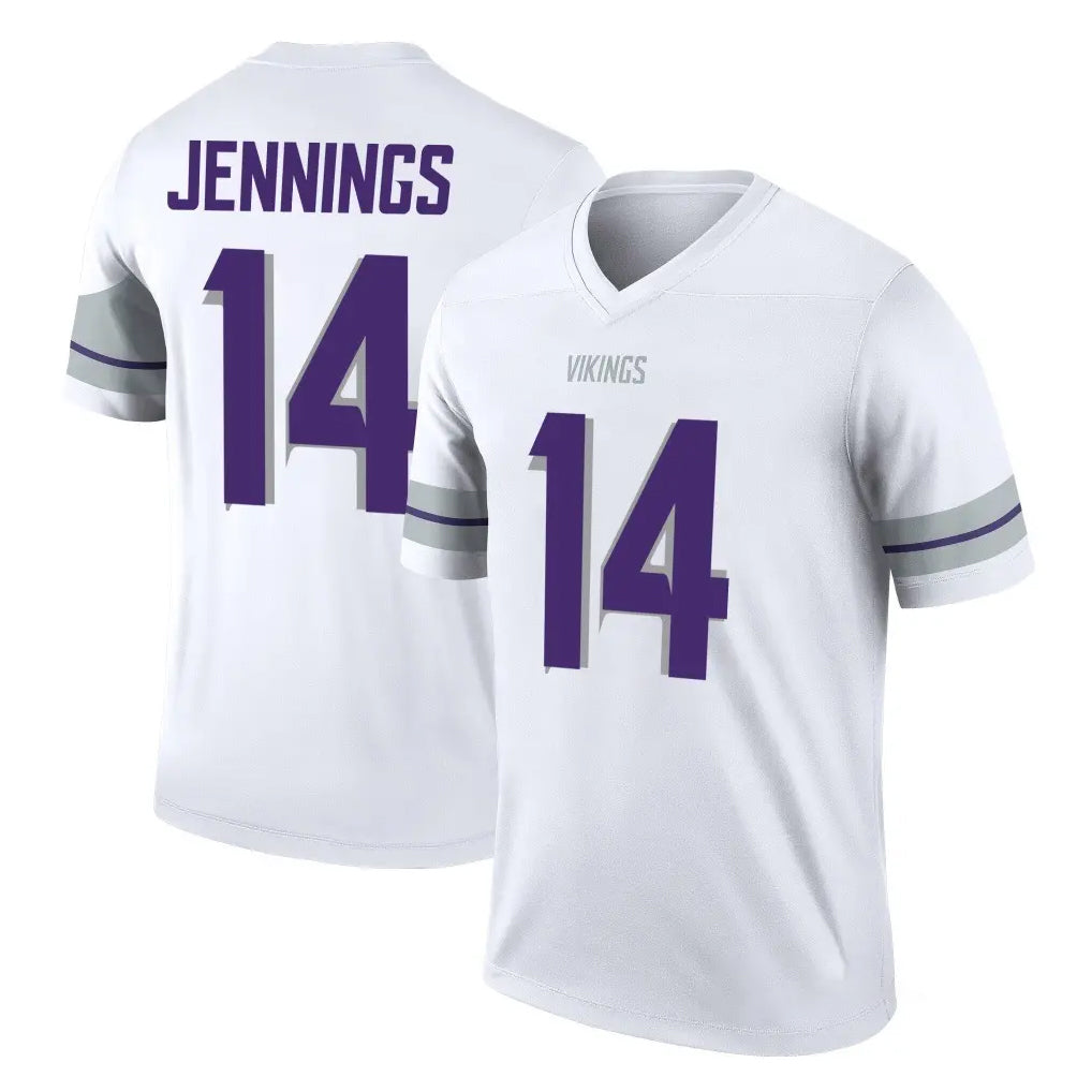 M.Vikings #14 Jauan Jennings Player White Alternate Legend Home Game Odoa Stitched Jerseys
