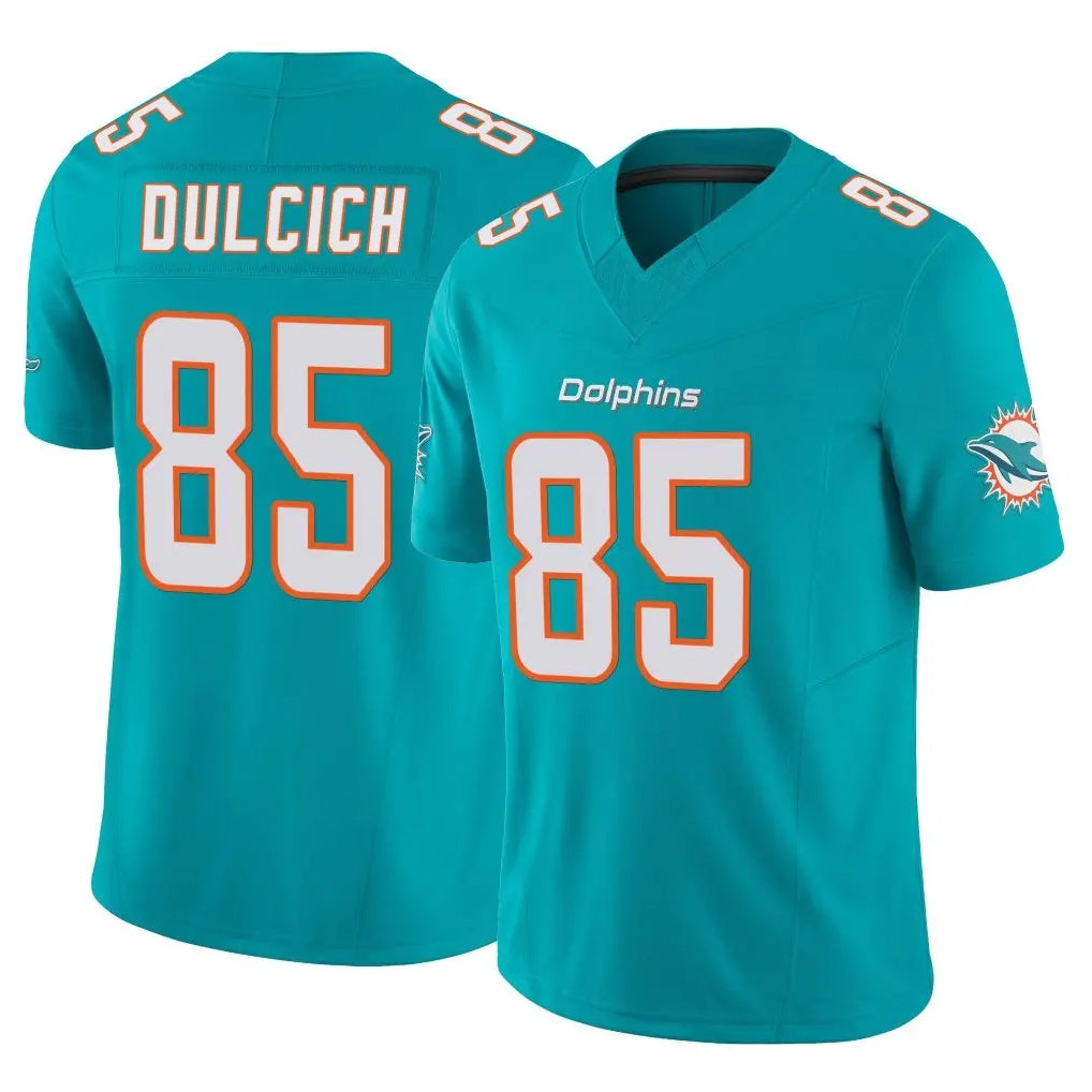 M.Dolphins #85 Greg Dulcich Player Aqua Limited Vapor F.U.S.E. Home Game Odoa Stitched Jerseys