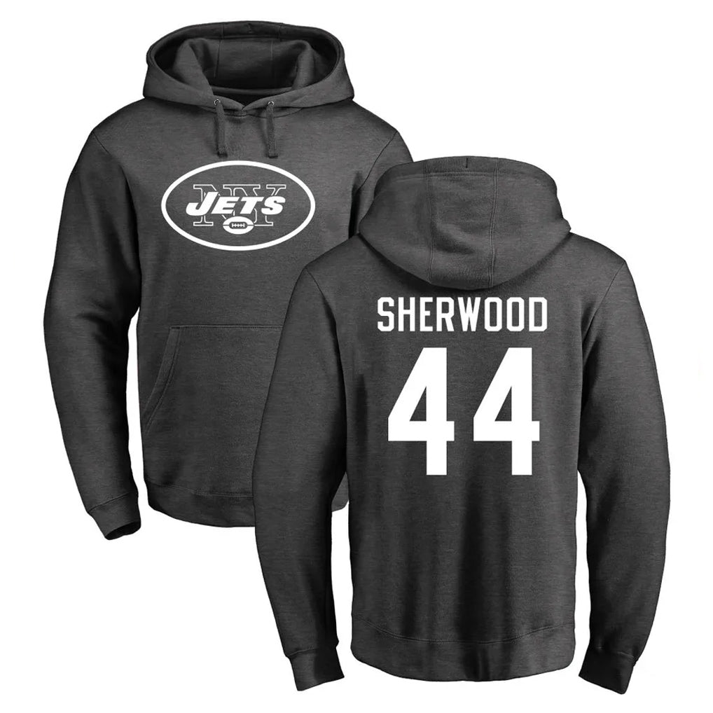 NY.Jets #44 Jamien Sherwood Player Gray Pullover Hoodies Limited Game Odoa Stitched Jerseys