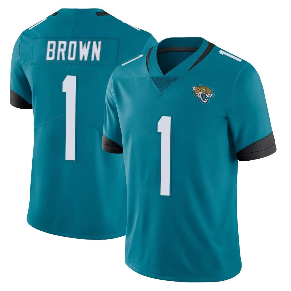 J.Jaguars #1 Montaric Brown Player Teal Vapor Untouchable Limited Home Game Odoa Stitched Jerseys