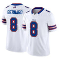 B.Bills #8 Terrel Bernard Player White Vapor F.U.S.E. Jersey Limited Home Game Odoa Stitched Jerseys