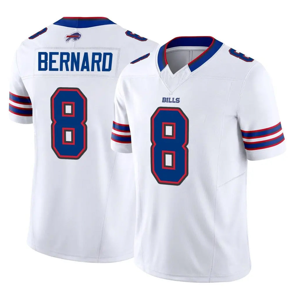 B.Bills #8 Terrel Bernard Player White Vapor F.U.S.E. Jersey Limited Home Game Odoa Stitched Jerseys