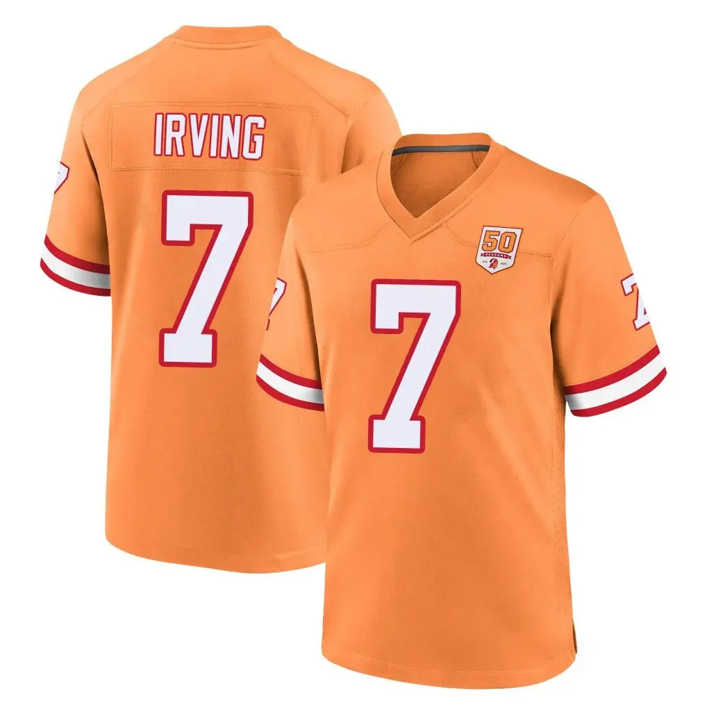 TB.Buccaneers #7 Bucky Irving Player Orange Throwback Home Game Odoa Stitched Jerseys