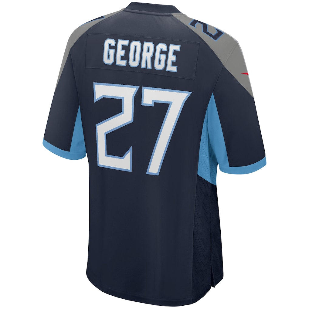 Odoa T.Titans #27 Eddie George Navy Game Retired Player Jersey