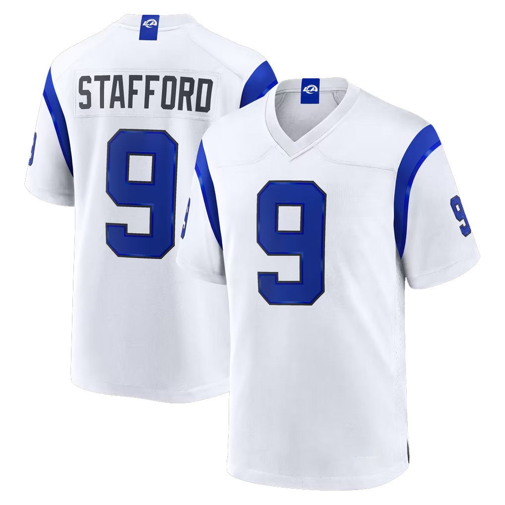 LA.Rams #9 Matthew Stafford Player Fearsome White Home Game Odoa Stitched Jerseys