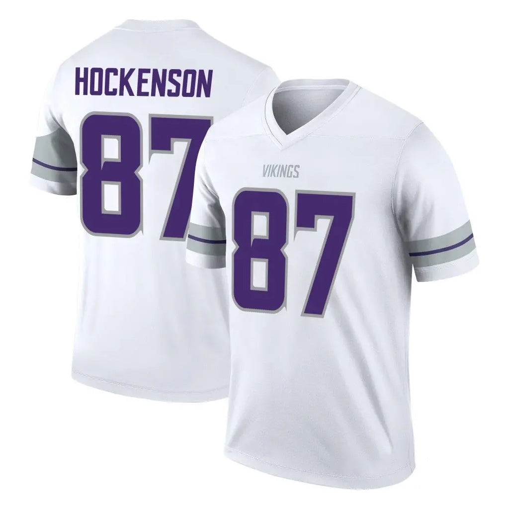 M.Vikings #87 T.J. Hockenson Player White Alternate Legend Home Game Odoa Stitched Jerseys