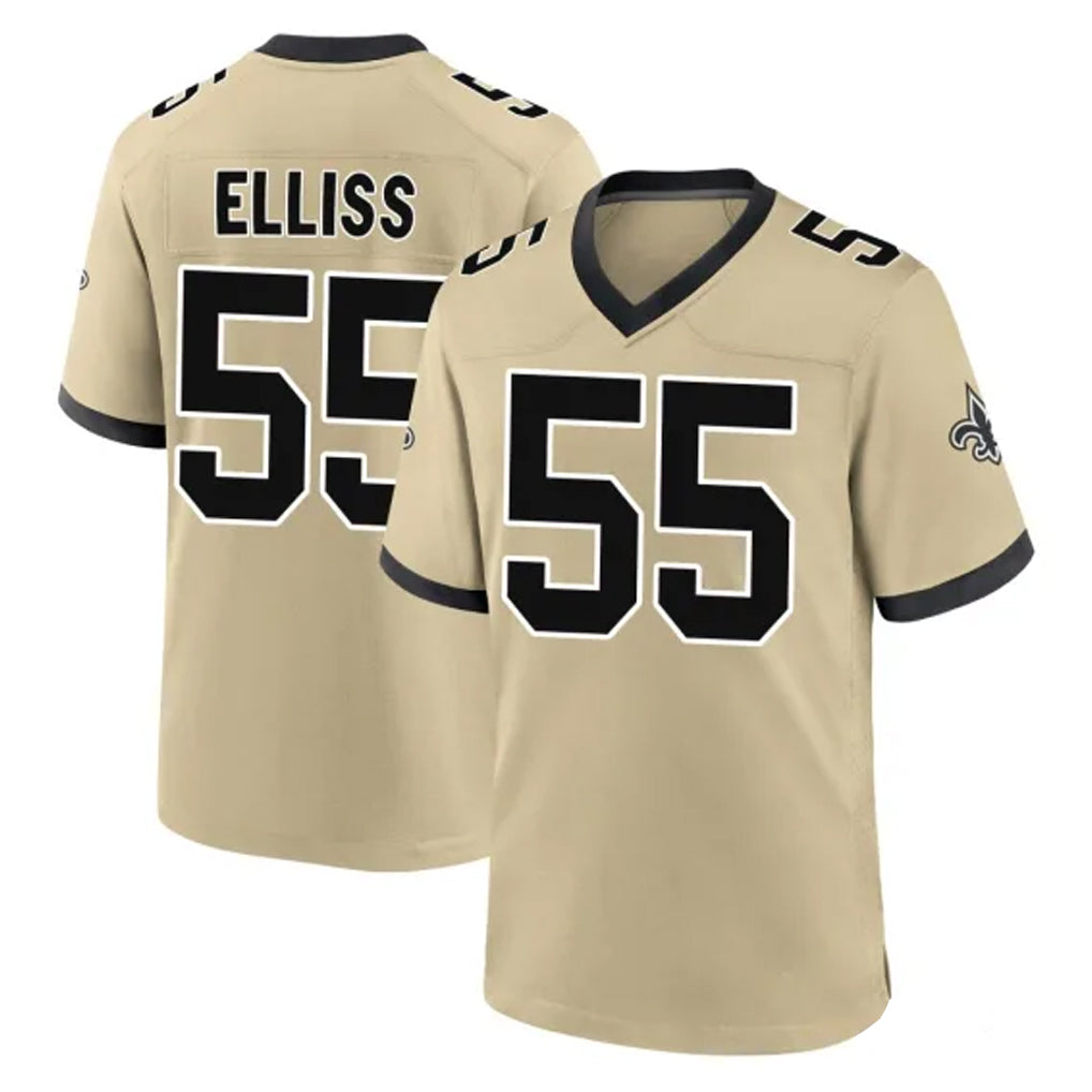 NO.Saints #55 Kaden Elliss Player Gold Home Game Odoa Stitched Jerseys
