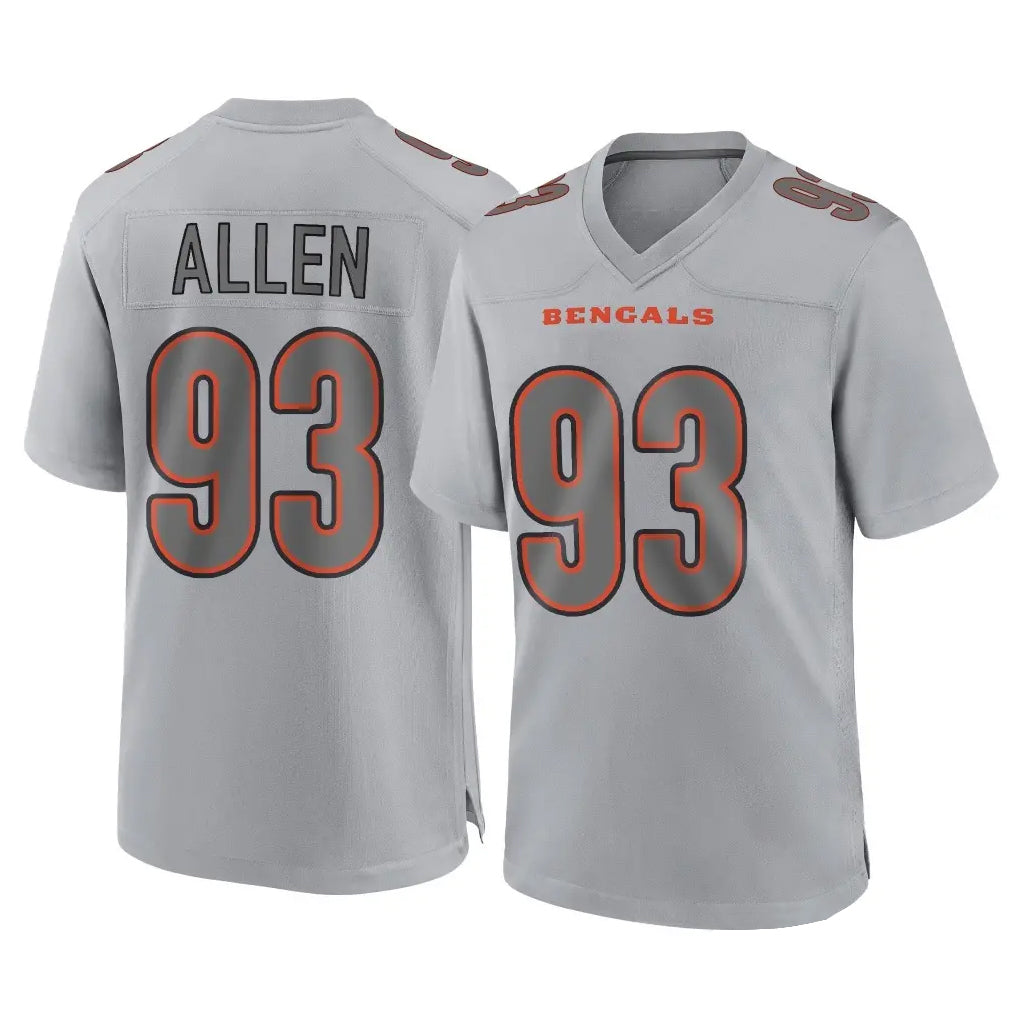 C.Bengals #93 Jonathan Allen Player Gray Atmosphere Fashion Game Odoa Stitched Jerseys